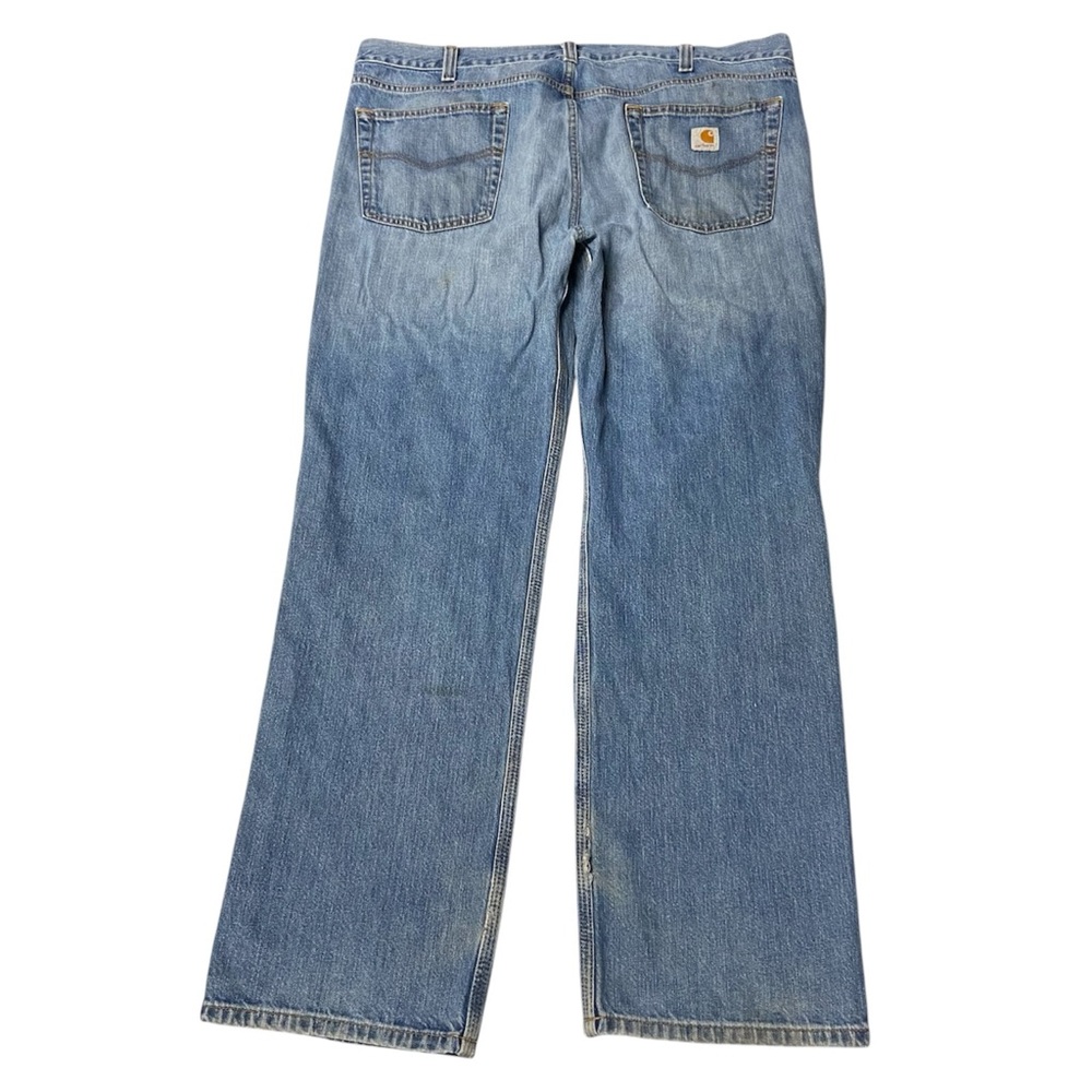 Men Carhartt 42x33 Denim Pants Utility Outdoor Carpenter Vintage Wash No Holes